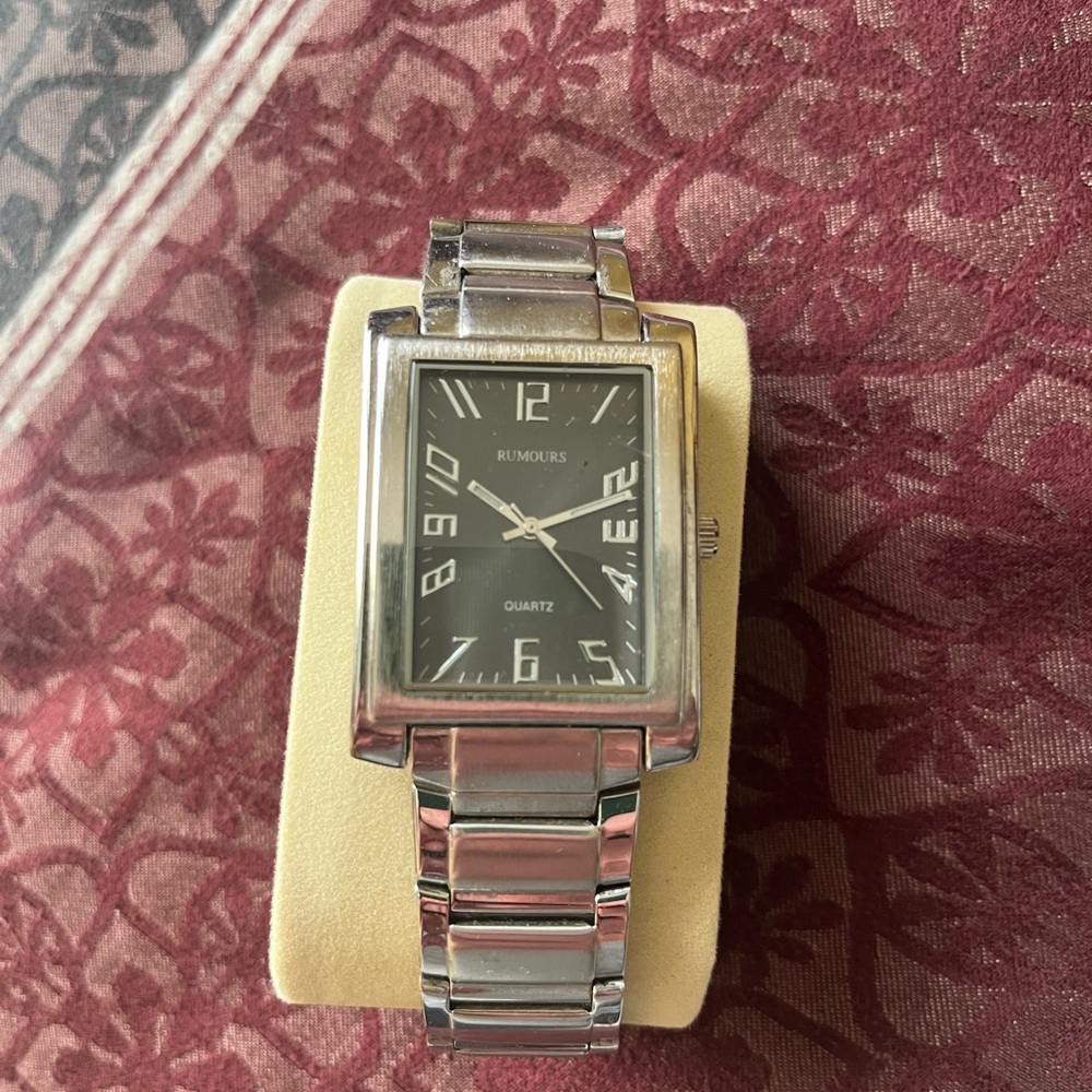 Rumours Silver Rectangular Watch
